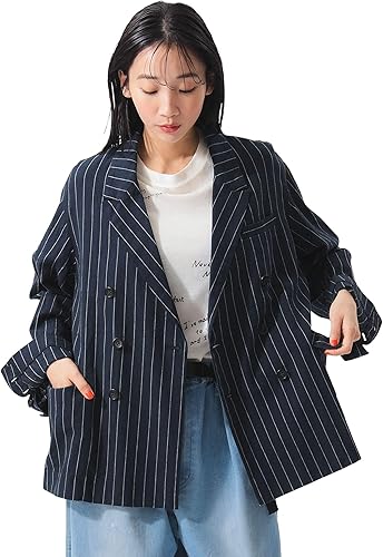 BEAMS BOY ピンストライプ ダブル ジャケット Amazon.co.jp: [ビームスボーイ] ジャケット ピンストライプ